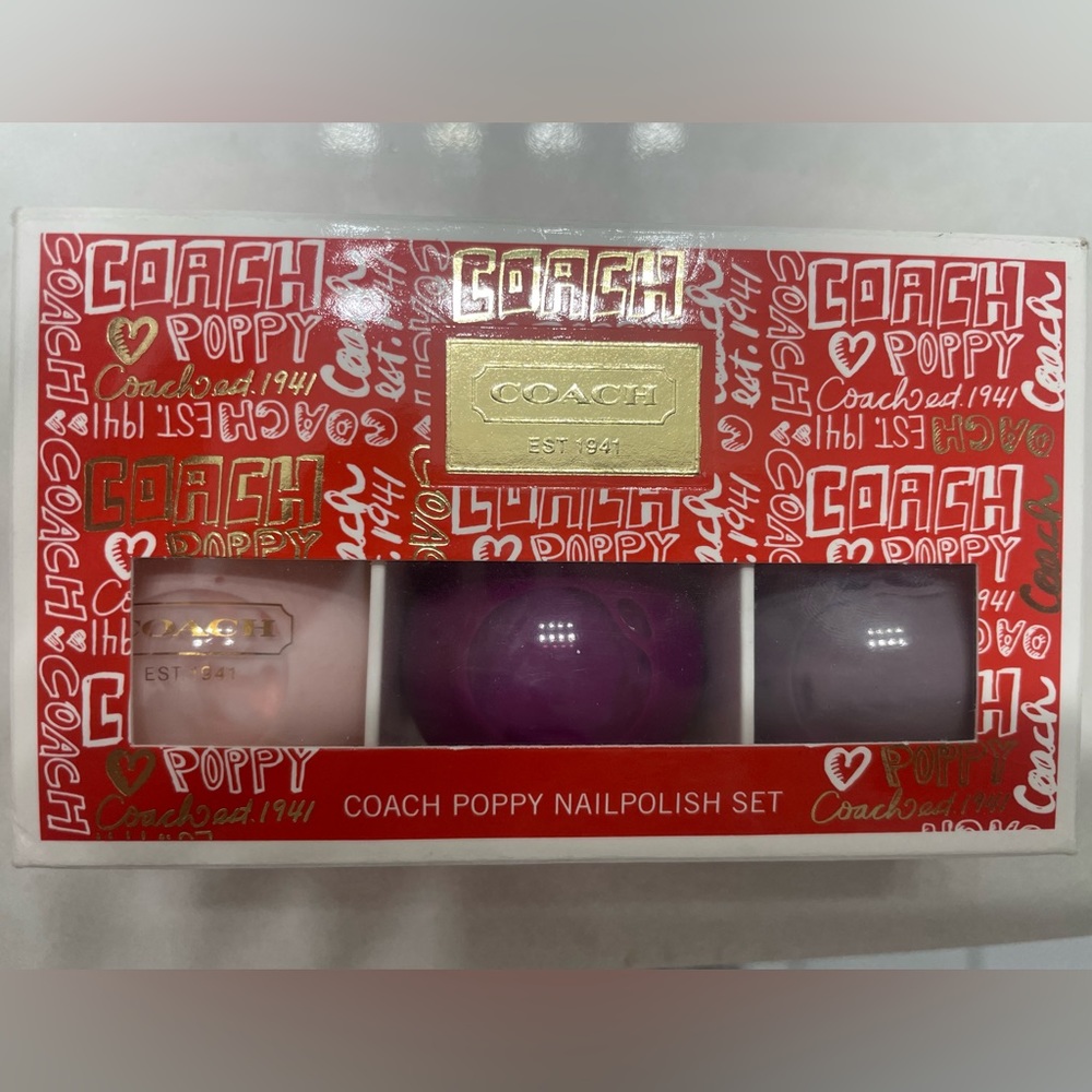 Coach Poppy Nail Polish Palette Set 3 Full Size In 3 Color